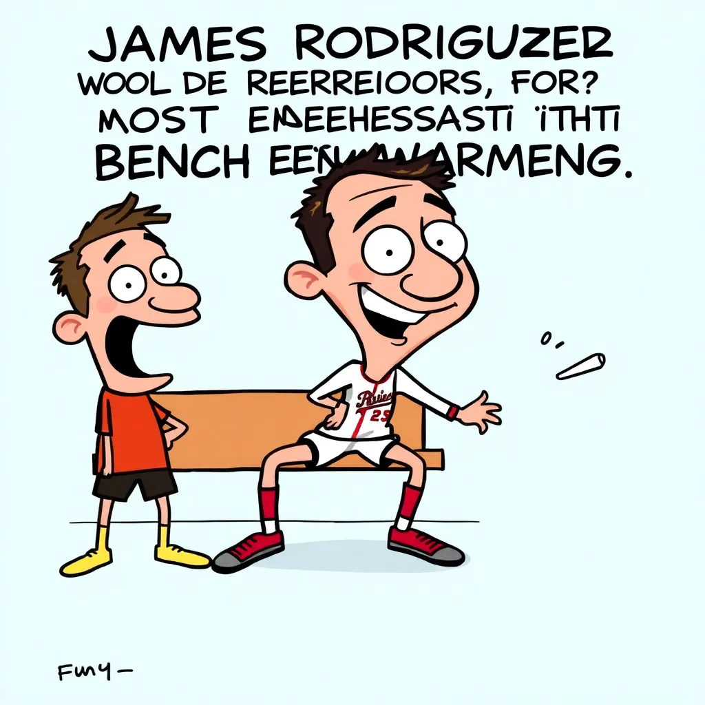 James Rodríguez Breaks World Record for Most Enthusiastic Bench Warming, Scientists Baffled by Heat Generated