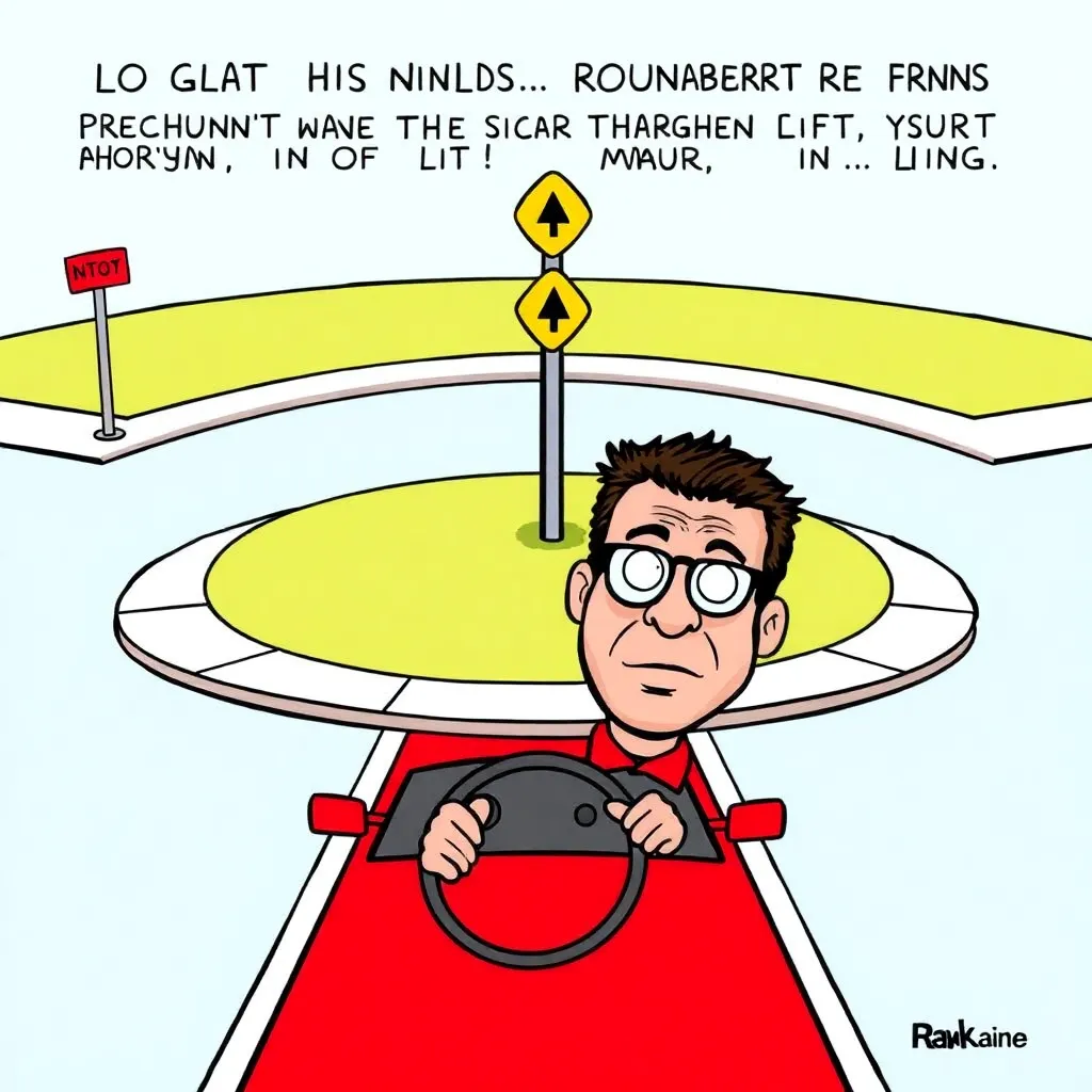 Local Man Insists Roundabout He's Been Driving In For 45 Minutes Is 'Just A Really Long Straight Road'